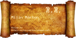 Milin Márton névjegykártya