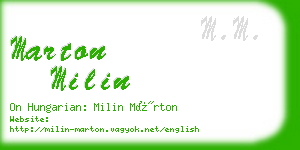 marton milin business card